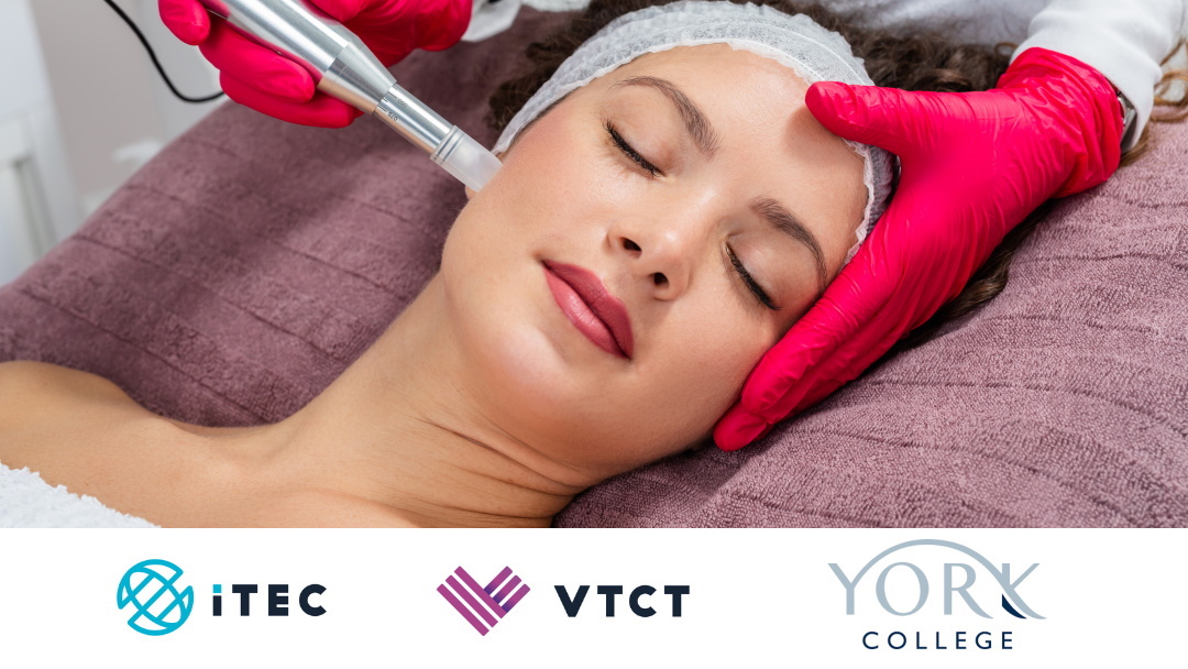 Woman's face skin needling (York College Event)